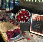 Bridal shower red rose bouquet