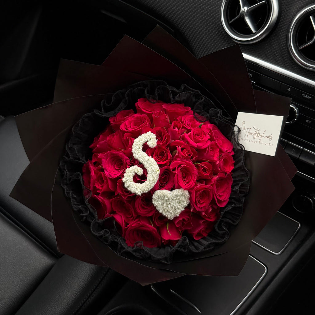 Initial standard rose bouquet